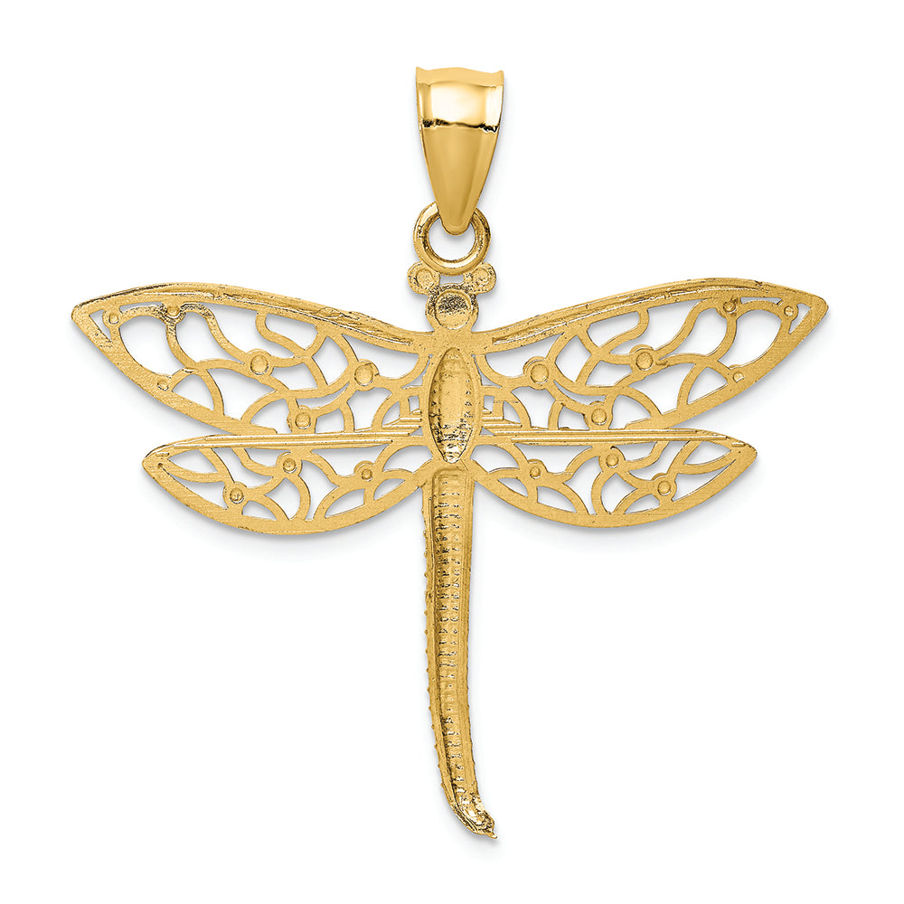 FJC Finejewelers 14k Yellow Gold Bright Cut Dragonfly Charm