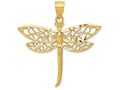 FJC Finejewelers 14k Yellow Gold Bright Cut Dragonfly Charm