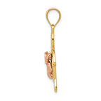 FJC Finejewelers 14k Two-tone Gold Rose Plumeria Turtle Charm