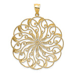 FJC Finejewelers 14k Yellow Gold with Rhodium Meridian Swirl Charm