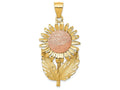 FJC Finejewelers 14k Two-tone Gold Sunflower Charm