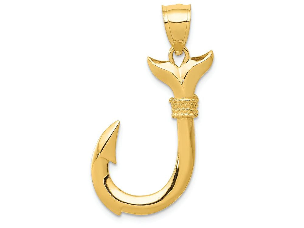 FJC Finejewelers 14k Yellow Gold Whale Tail Hook Charm