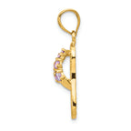 FJC Finejewelers 14k Yellow Gold February CZ Birth Month Stone Flip Flop Charm