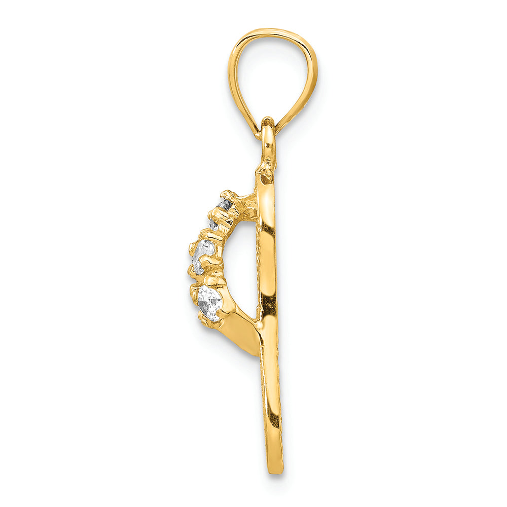 FJC Finejewelers 14k Yellow Gold April CZ Birth Month Stone Flip Flop Charm