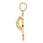 FJC Finejewelers 14k Yellow Gold April CZ Birth Month Stone Flip Flop Charm