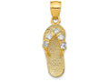 FJC Finejewelers 14k Yellow Gold April CZ Birth Month Stone Flip Flop Charm