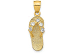 FJC Finejewelers 14k Yellow Gold April CZ Birth Month Stone Flip Flop Charm