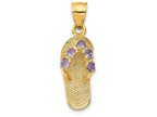 FJC Finejewelers 14k Yellow Gold June CZ Birth Month Stone Flip Flop Charm