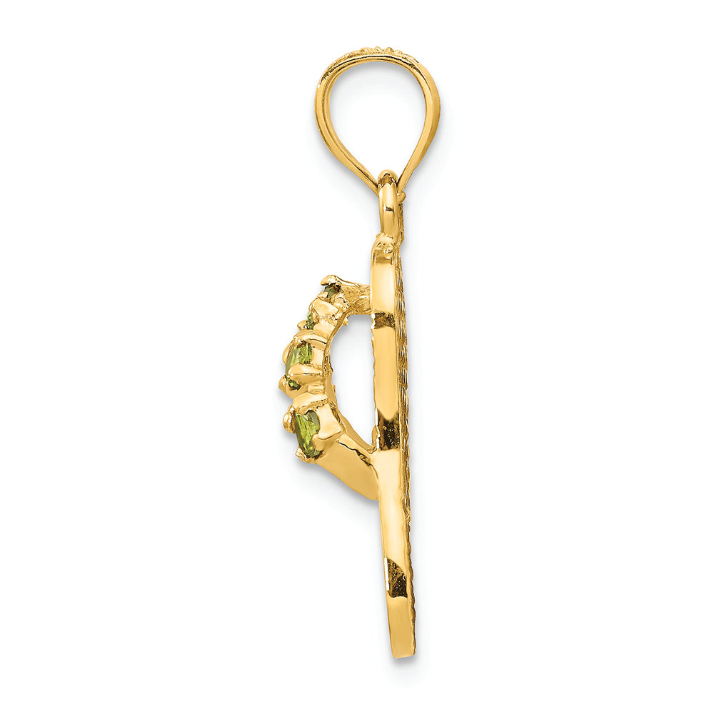 FJC Finejewelers 14k Yellow Gold August CZ Birth Month Stone Flip Flop Charm