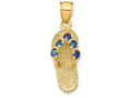 FJC Finejewelers 14k Yellow Gold September CZ Birth Month Stone Flip Flop Charm