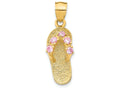 FJC Finejewelers 14k Yellow Gold October CZ Birth Month Stone Flip Flop Charm