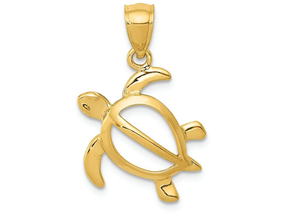 FJC Finejewelers 14k Yellow Gold Open Turtle Charm