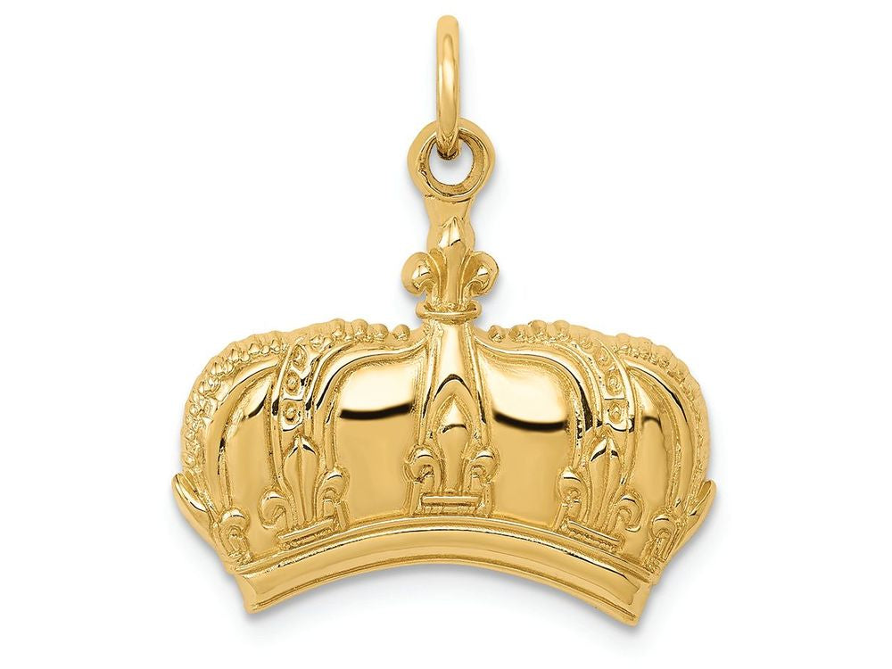 FJC Finejewelers 14k Yellow Gold Fleur De Lis Crown Charm