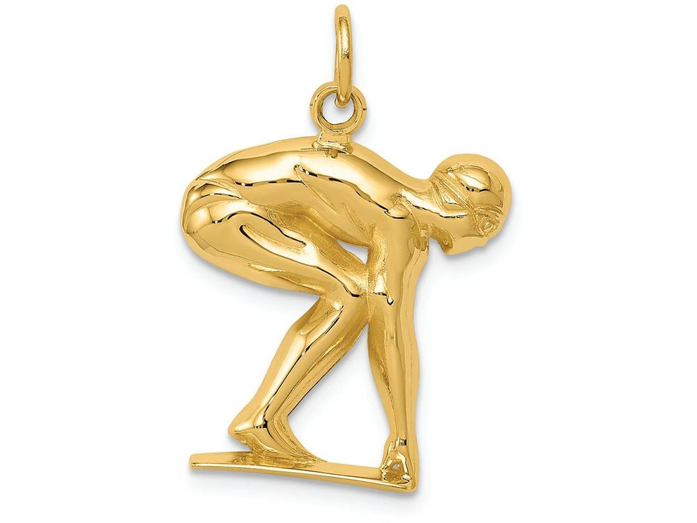 FJC Finejewelers 14k Yellow Gold Swimmer Diver Charm
