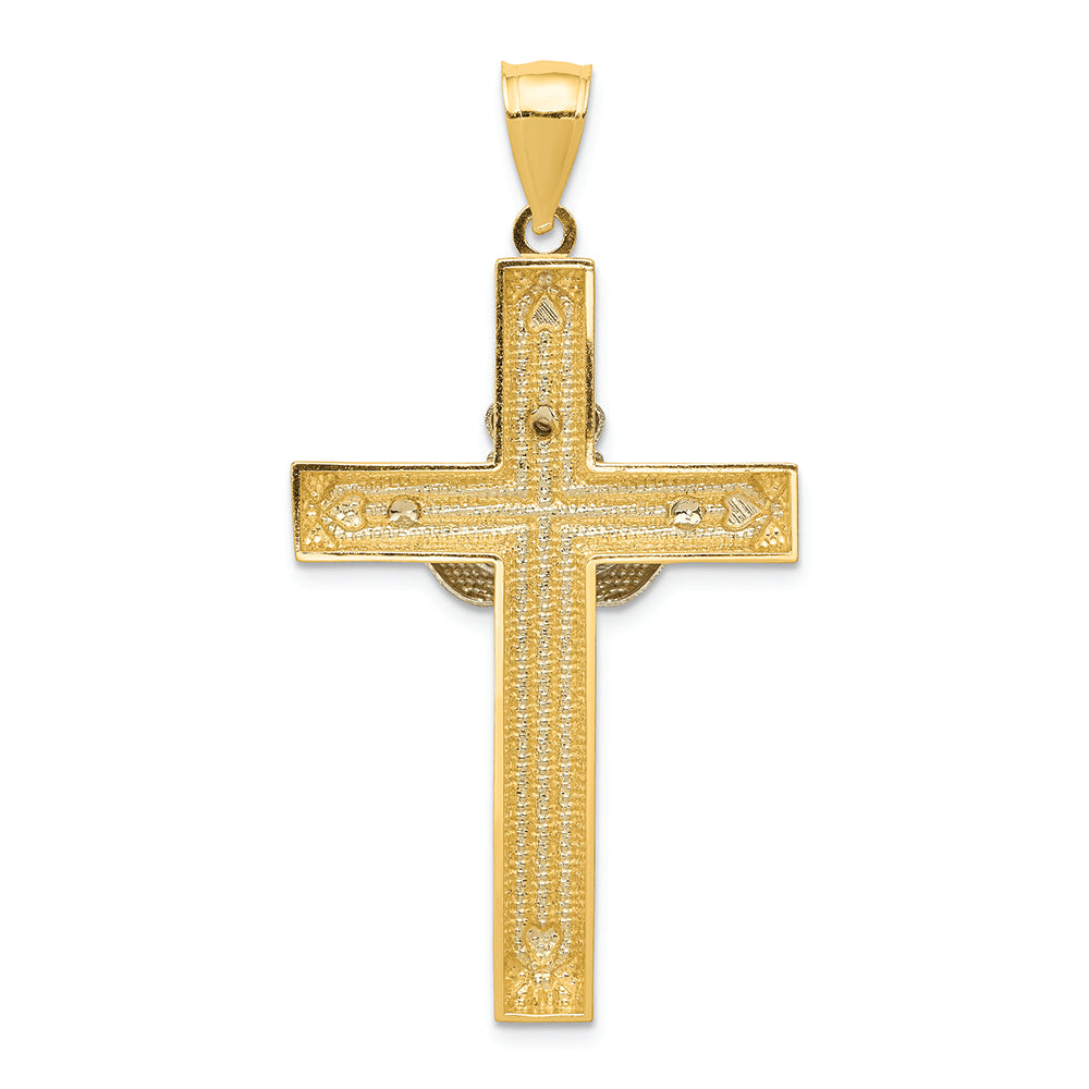 FJC Finejewelers 14k Two-tone Gold Claddagh Cross Charm