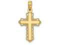 FJC Finejewelers 14k Yellow Gold Budded Cross Charm