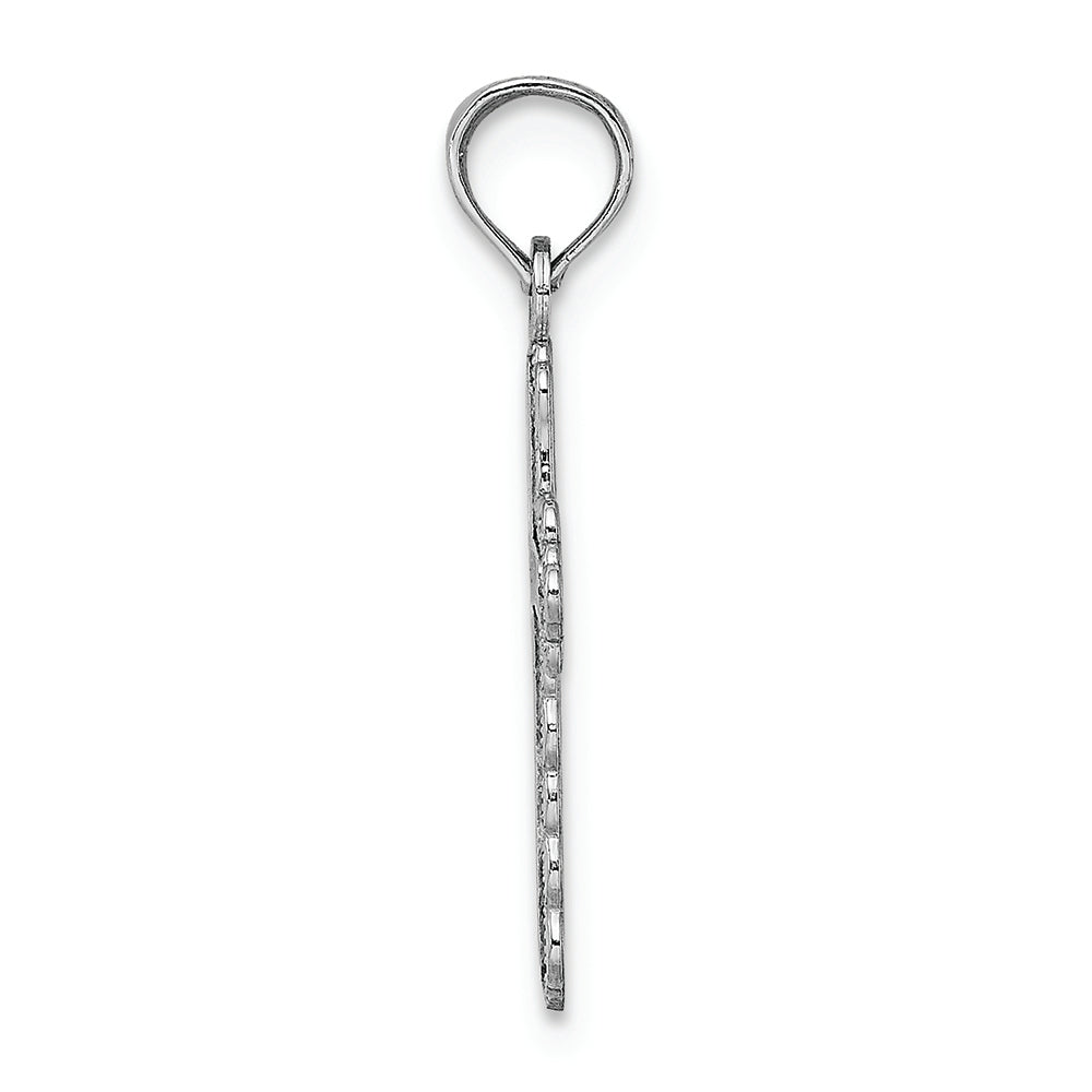 FJC Finejewelers 14k White Gold Cross with Lace Trim Center Charm