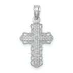 FJC Finejewelers 14k White Gold Cross with Lace Trim Center Charm