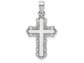 FJC Finejewelers 14k White Gold Cross with Lace Trim Center Charm