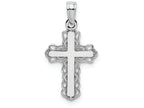 FJC Finejewelers 14k White Gold Cross with Lace Trim Center Charm
