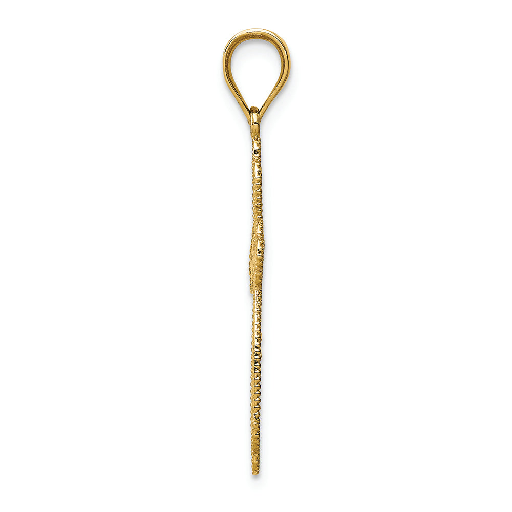 FJC Finejewelers 14k Yellow Gold Budded Cross Charm