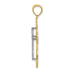 FJC Finejewelers 14k Two-tone Gold Fleur De Lis Cross Charm