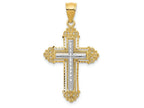 FJC Finejewelers 14k Two-tone Gold Fleur De Lis Cross Charm