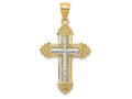 FJC Finejewelers 14k Two-tone Gold Fleur De Lis Cross Charm