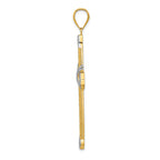 FJC Finejewelers 14k Yellow Gold And with Rhodium Cross Charm