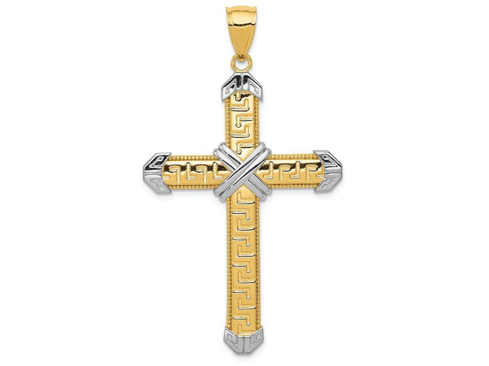 FJC Finejewelers 14k Yellow Gold And with Rhodium Cross Charm