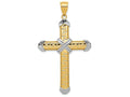 FJC Finejewelers 14k Yellow Gold And with Rhodium Cross Charm