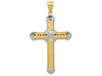 FJC Finejewelers 14k Yellow Gold And with Rhodium Cross Charm