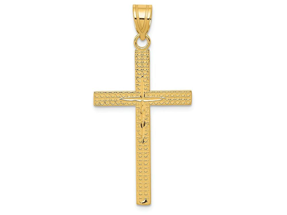 FJC Finejewelers 14k Yellow Gold Bright Cut Latin Cross Charm