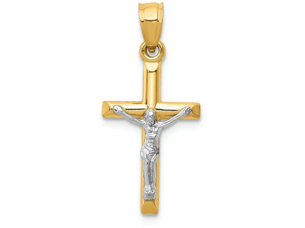 FJC Finejewelers 14k Two-tone Gold Hollow Crucifix Charm