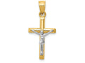 FJC Finejewelers 14k Two-tone Gold Hollow Crucifix Charm