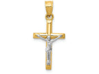 FJC Finejewelers 14k Two-tone Gold Hollow Crucifix Charm
