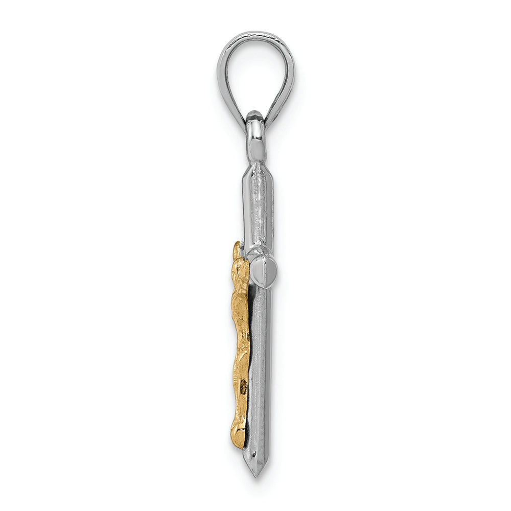 FJC Finejewelers 14k Two-tone Gold Hollow Crucifix Charm