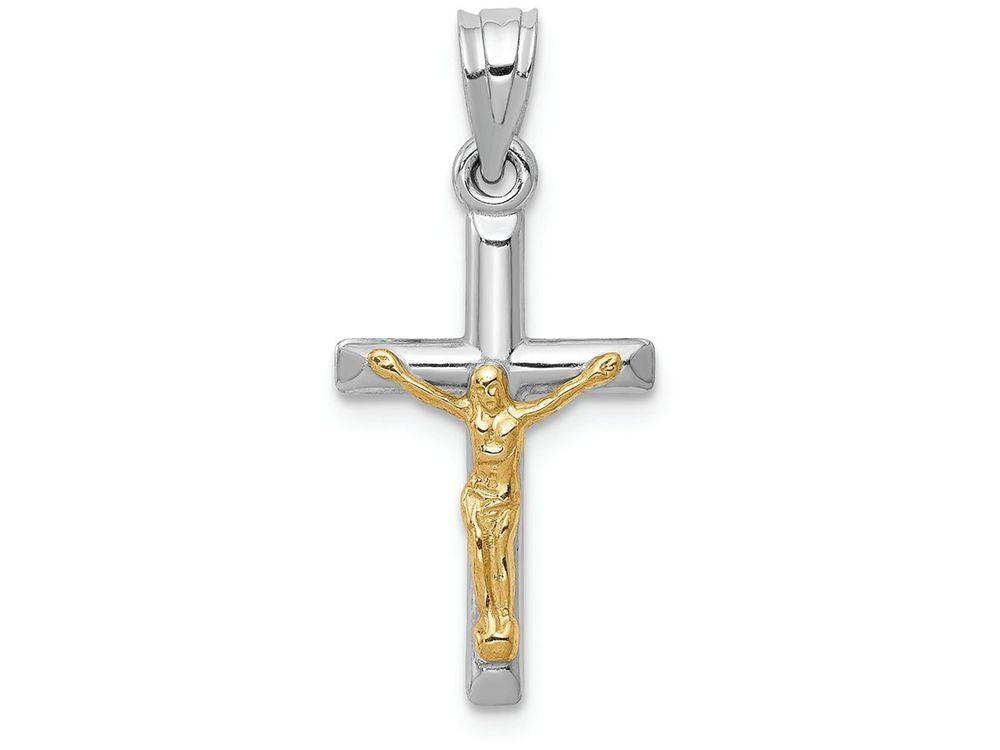FJC Finejewelers 14k Two-tone Gold Hollow Crucifix Charm