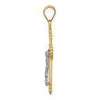 FJC Finejewelers 14k Two-tone Gold Bright Cut Crucifix Charm