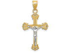 FJC Finejewelers 14k Two-tone Gold Bright Cut Crucifix Charm