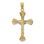 FJC Finejewelers 14k Two-tone Gold Bright Cut Crucifix Charm