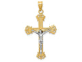 FJC Finejewelers 14k Two-tone Gold Bright Cut Crucifix Charm
