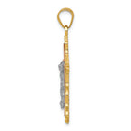 FJC Finejewelers 14 Kt Tri Color Gold Bright Cut Crucifix Charm