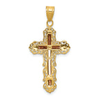 FJC Finejewelers 14 Kt Tri Color Gold Bright Cut Crucifix Charm