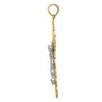 FJC Finejewelers 14 Kt Tri Color Gold Bright Cut Crucifix Charm