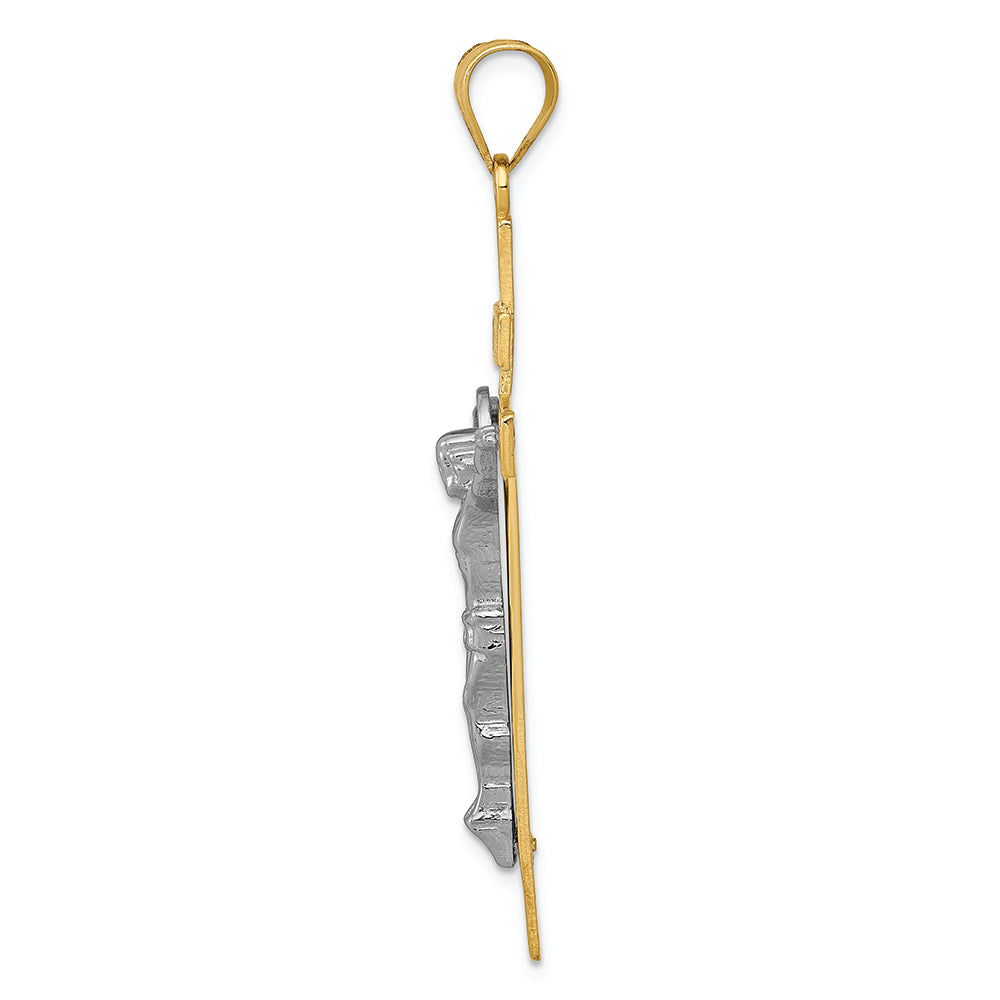 FJC Finejewelers 14k Two-tone Gold Inri Crucifix Charm