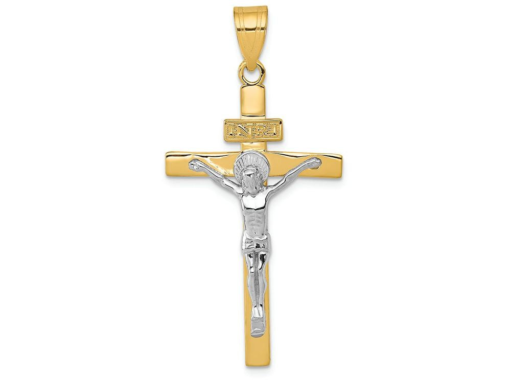 FJC Finejewelers 14k Two-tone Gold Inri Crucifix Charm