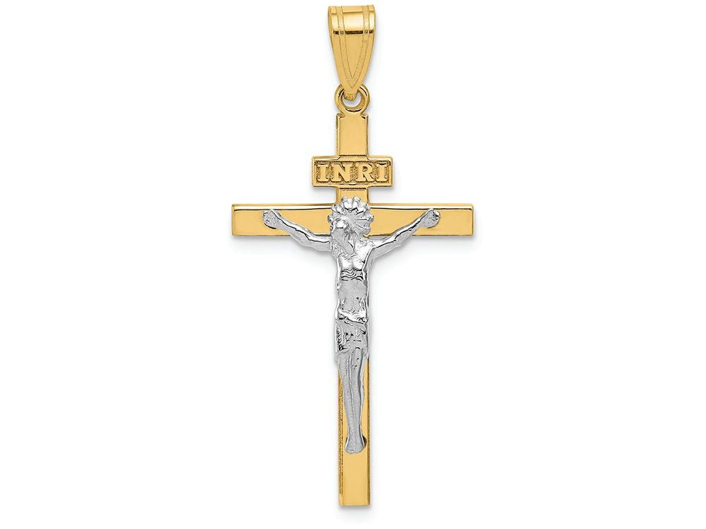 FJC Finejewelers 14k Two-tone Gold Inri Crucifix Charm