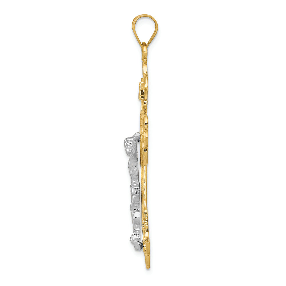 FJC Finejewelers 14k Two-tone Gold Inri Crucifix Charm
