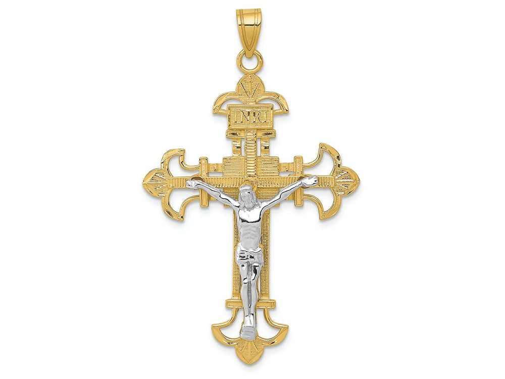 FJC Finejewelers 14k Two-tone Gold Inri Crucifix Charm